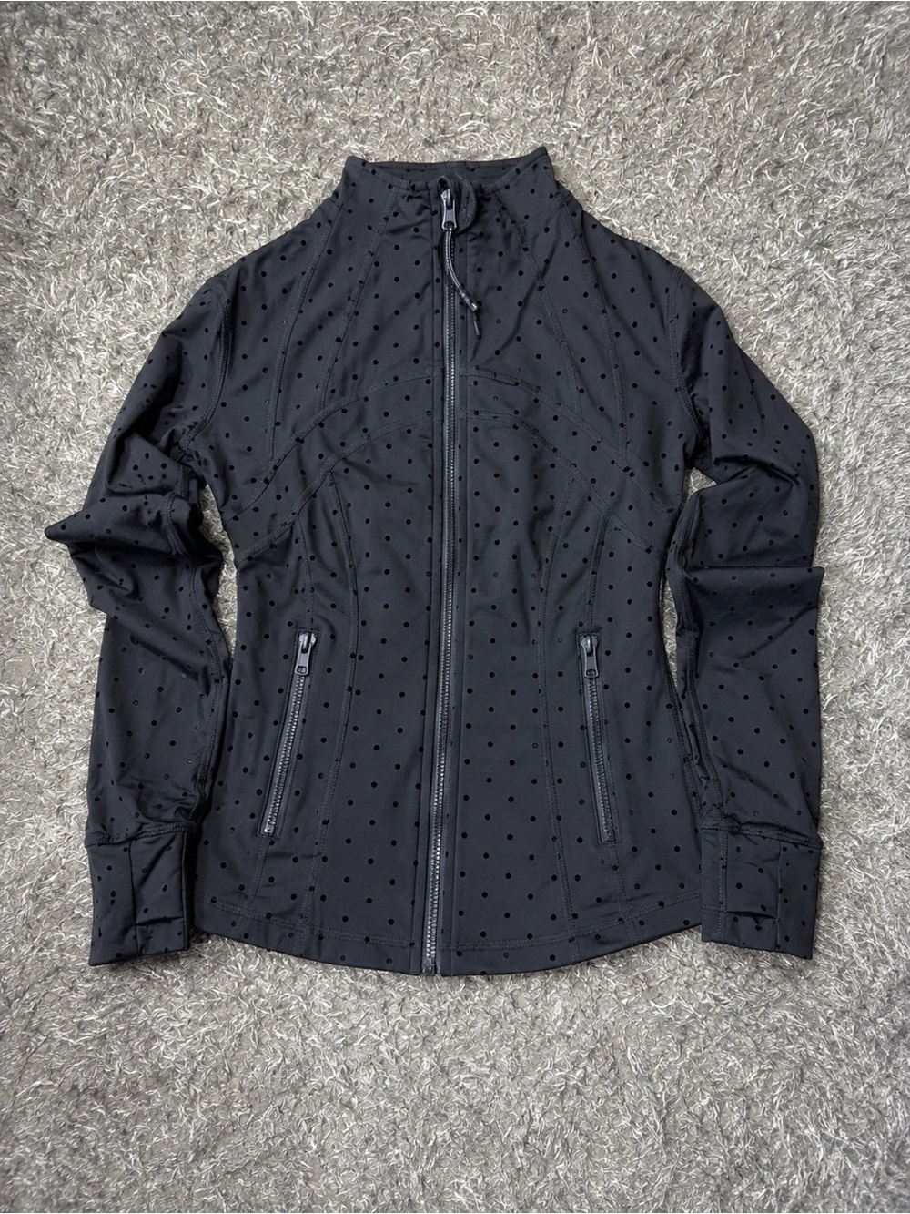 Lululemon Define Black Polka Dot Jacket & Shorts Set - Picture 2 of 3